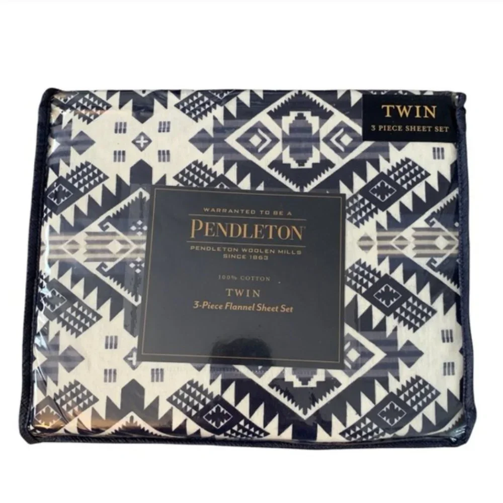 NEW PENDLETON Flannel Sheet Set Westward Journey Multi Twin Size - Picture 4 of 8
